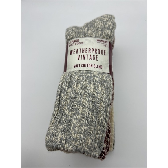 Weatherproof Vintage 4 Pack Boots Socks Women's 5 To 9 1/2. New soft Cotton Blen - Picture 3 of 4
